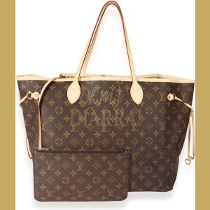 Ensemble Sac à main Louis Vuitton Neverfull en cuir + pochette assortie